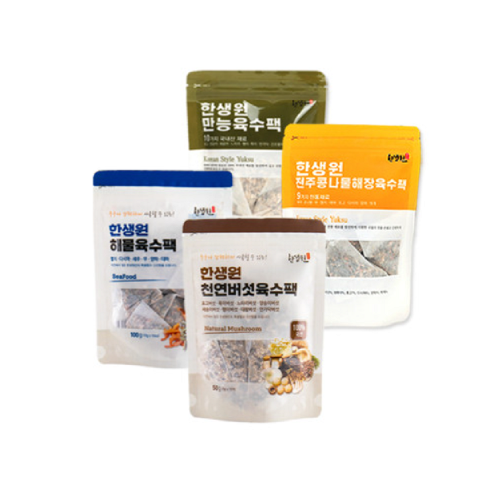 Hansaengwon 4 pieces of broth pack(mushroom&seafood&all-around&hangover relieving)